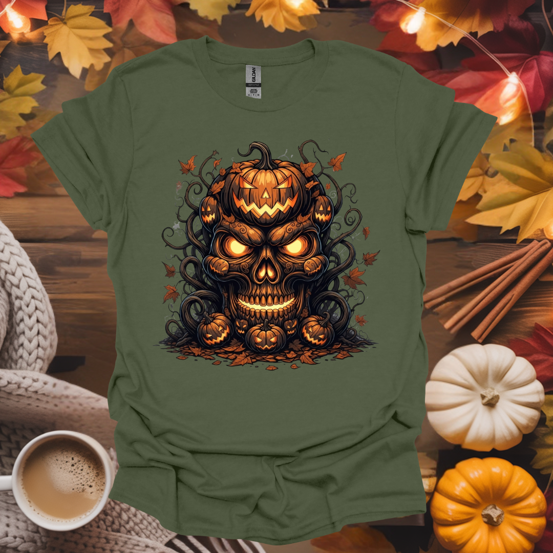 Jack-o-lantern Pumpkin Skull T-Shirt
