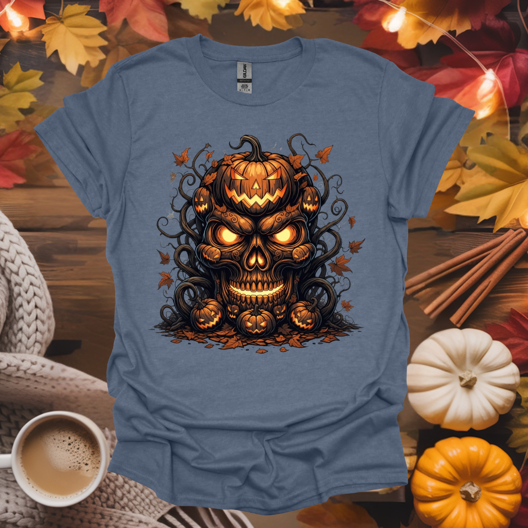 Jack-o-lantern Pumpkin Skull T-Shirt