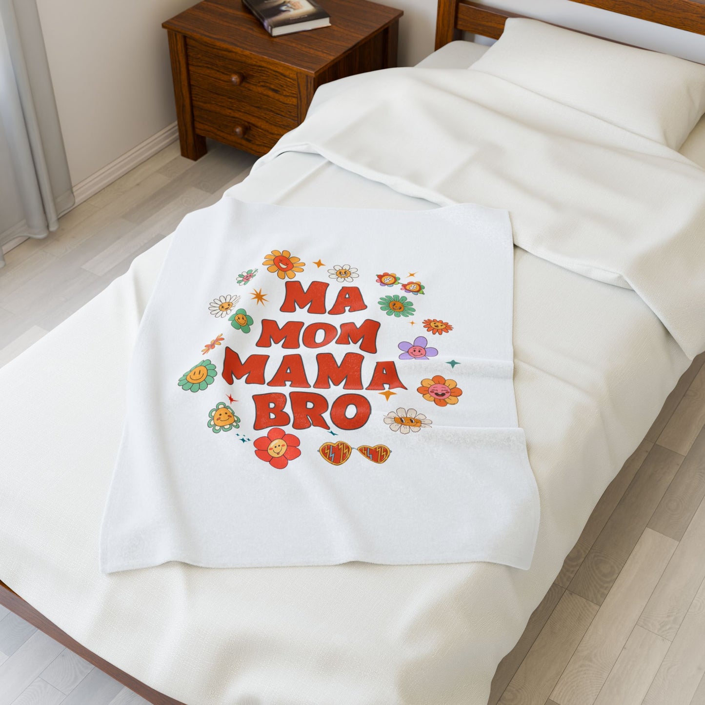 Floral Mother's Day Velveteen Plush Blanket