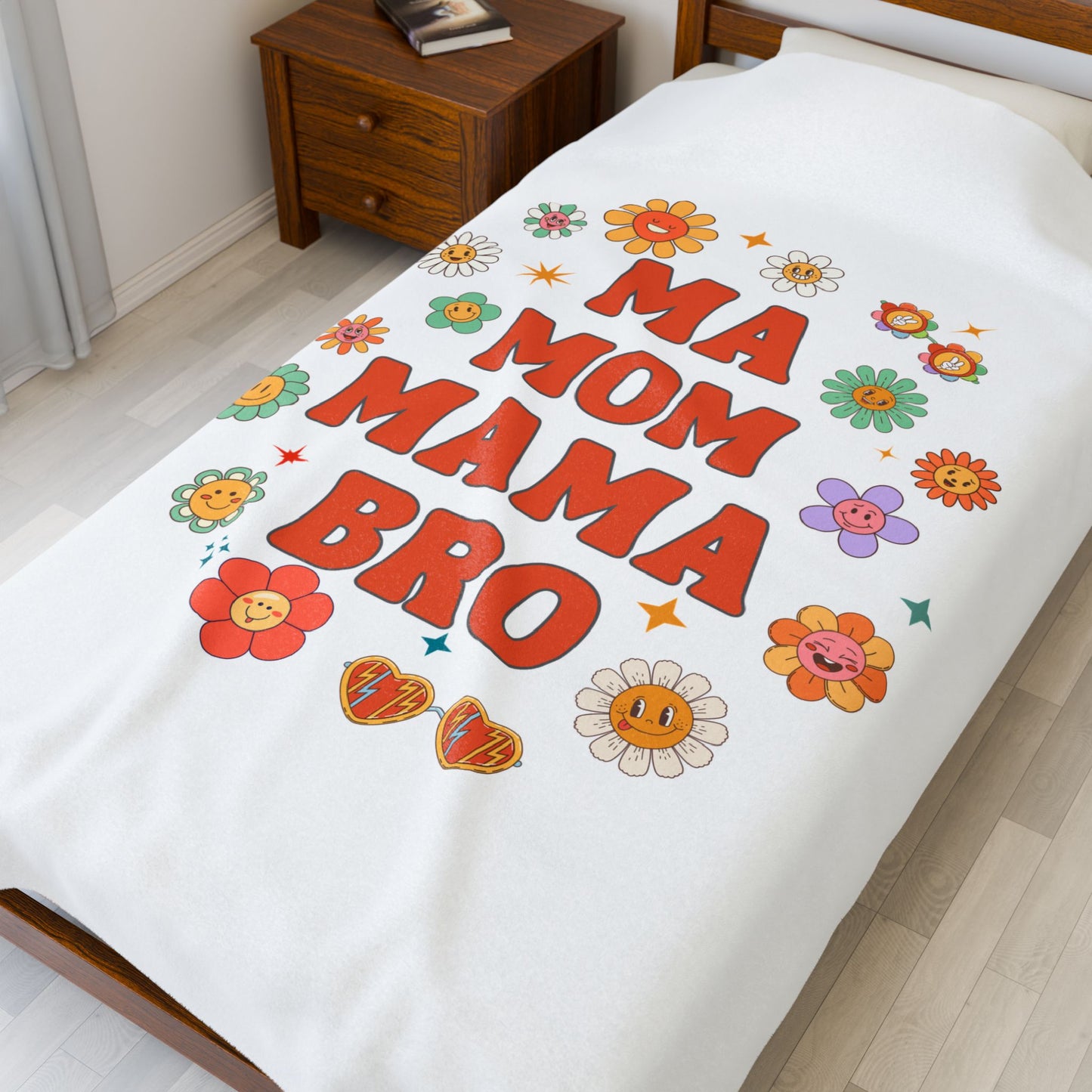 Floral Mother's Day Velveteen Plush Blanket
