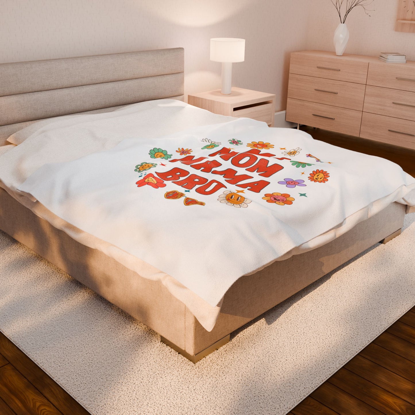 Floral Mother's Day Velveteen Plush Blanket