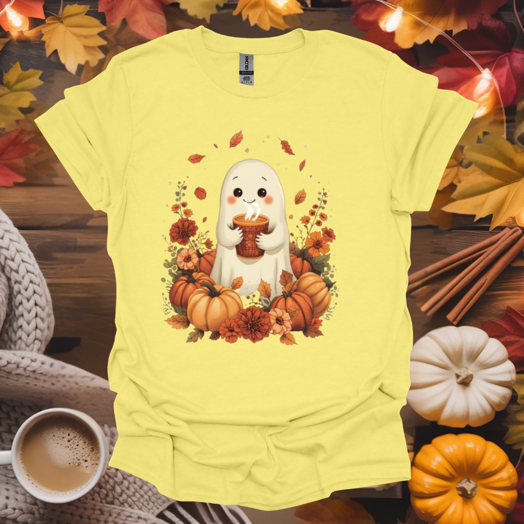 Cute Ghost with Coffee T-Shirt