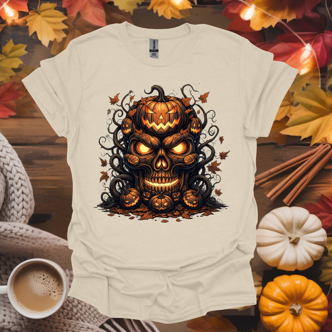 Jack-o-lantern Pumpkin Skull T-Shirt