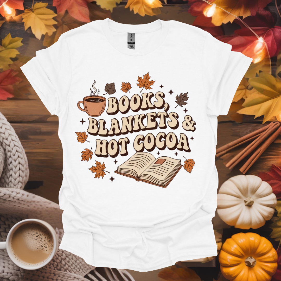 Books, Blankets and Hot Cocoa T-Shirt