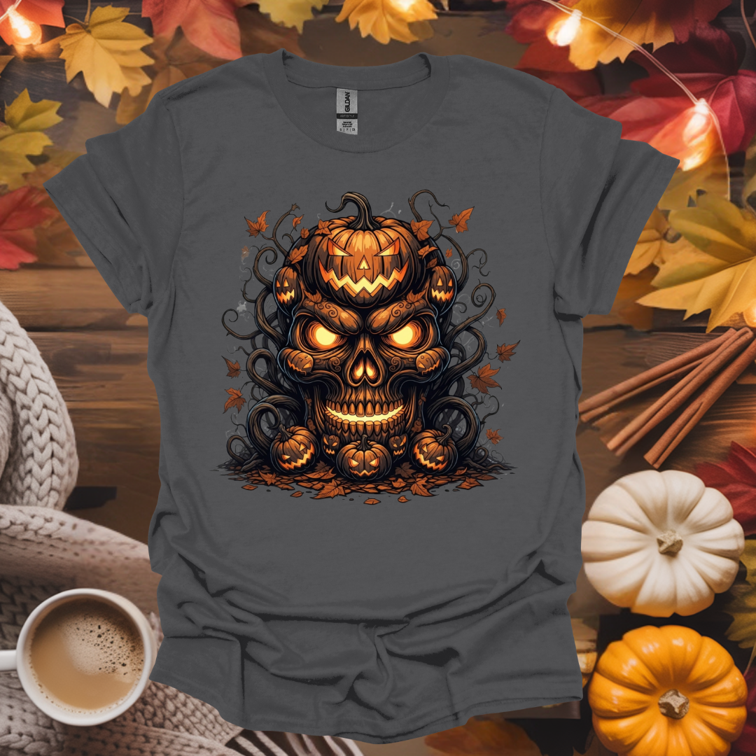 Jack-o-lantern Pumpkin Skull T-Shirt