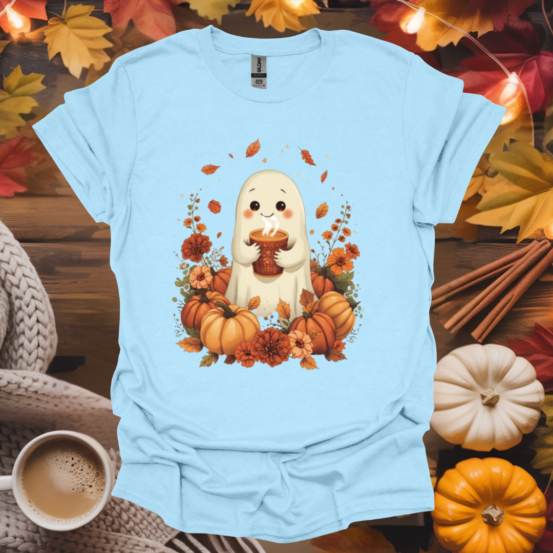 Cute Ghost with Coffee T-Shirt