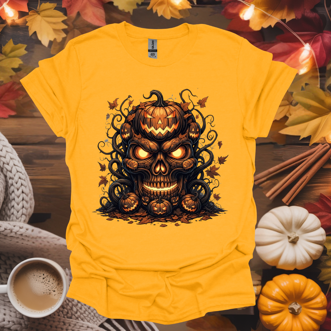 Jack-o-lantern Pumpkin Skull T-Shirt