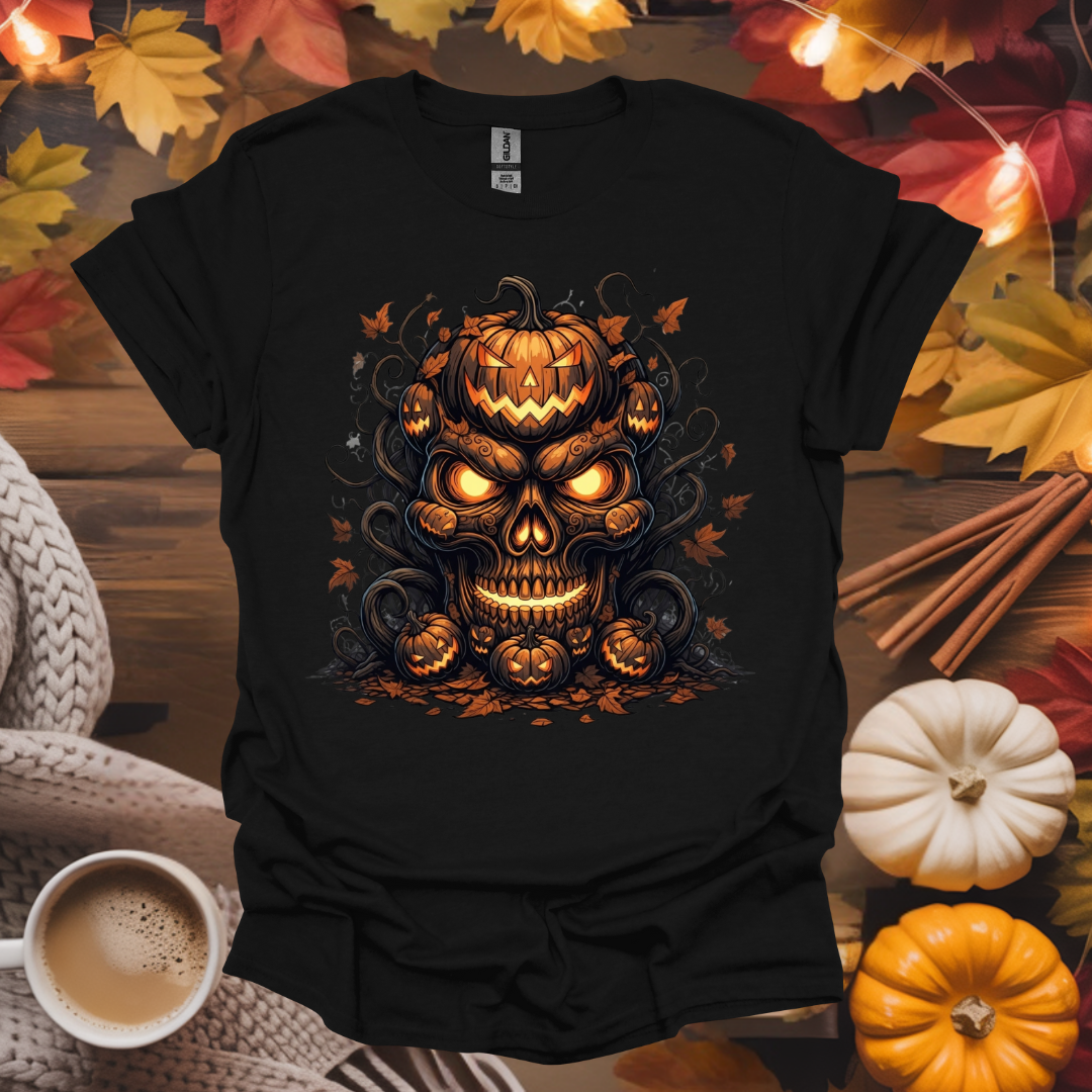 Jack-o-lantern Pumpkin Skull T-Shirt