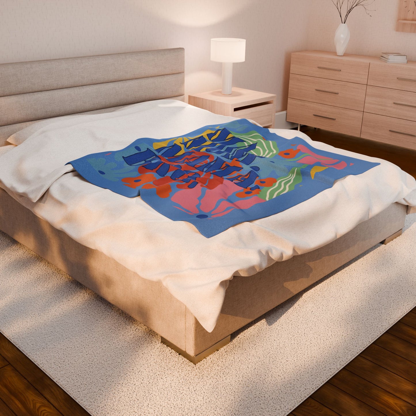 Colorful Velveteen Plush Blanket for Mother's Day