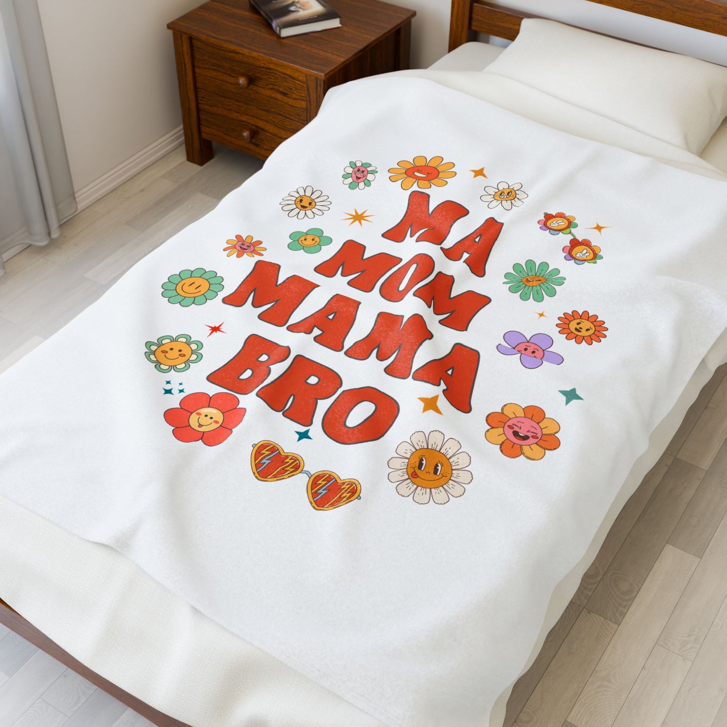 Floral Mother's Day Velveteen Plush Blanket