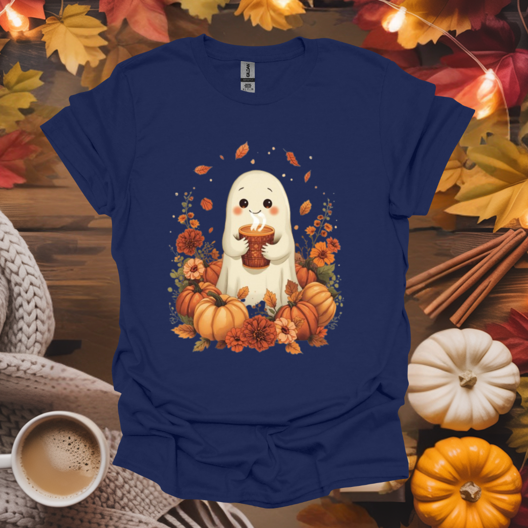 Cute Ghost with Coffee T-Shirt