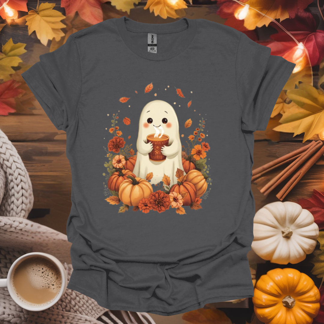 Cute Ghost with Coffee T-Shirt