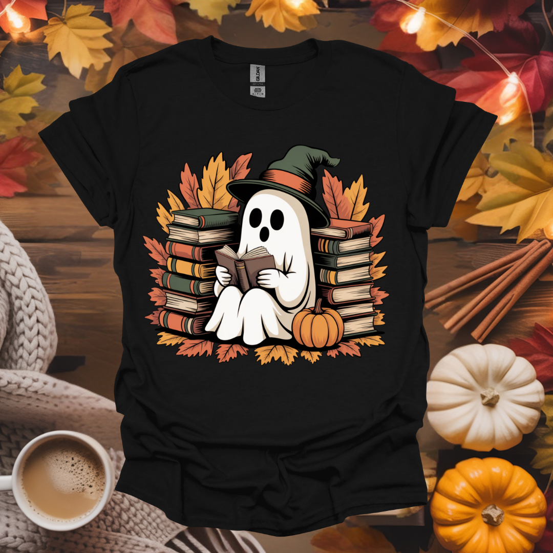 Ghost With Books T-Shirt