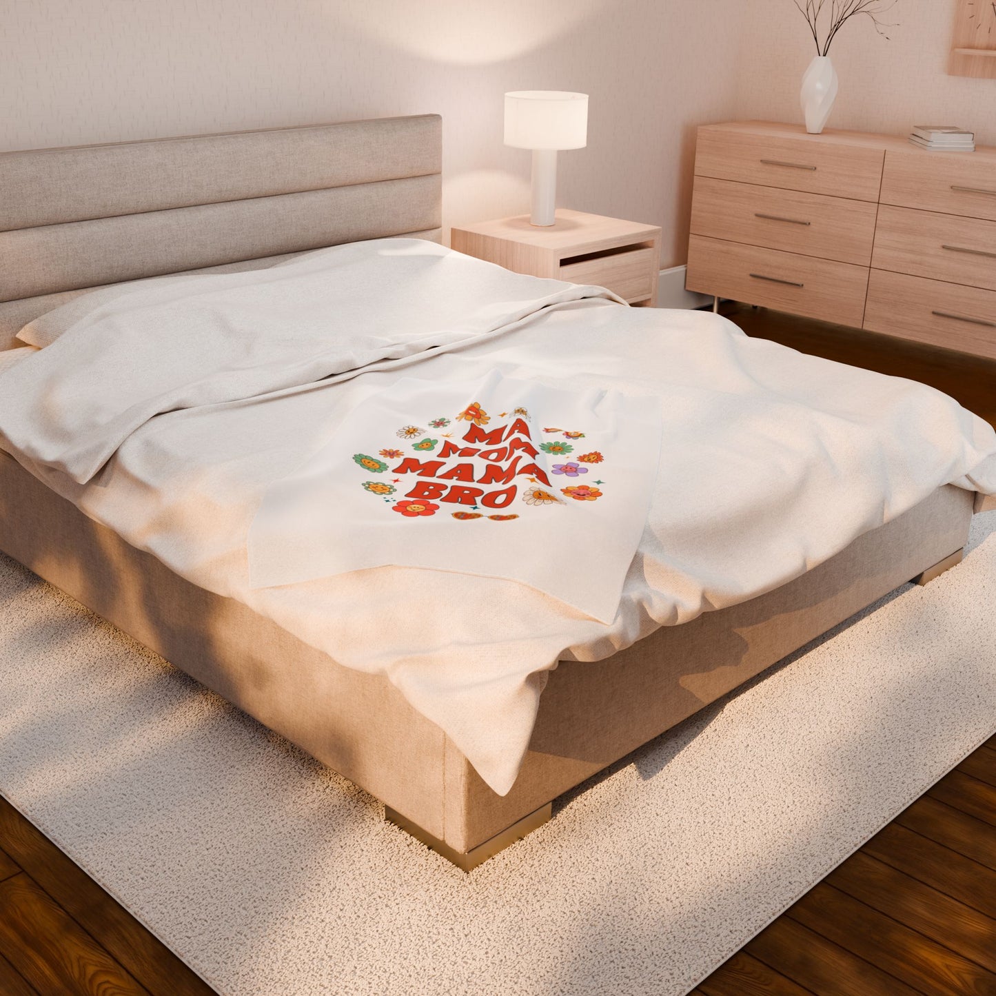 Floral Mother's Day Velveteen Plush Blanket