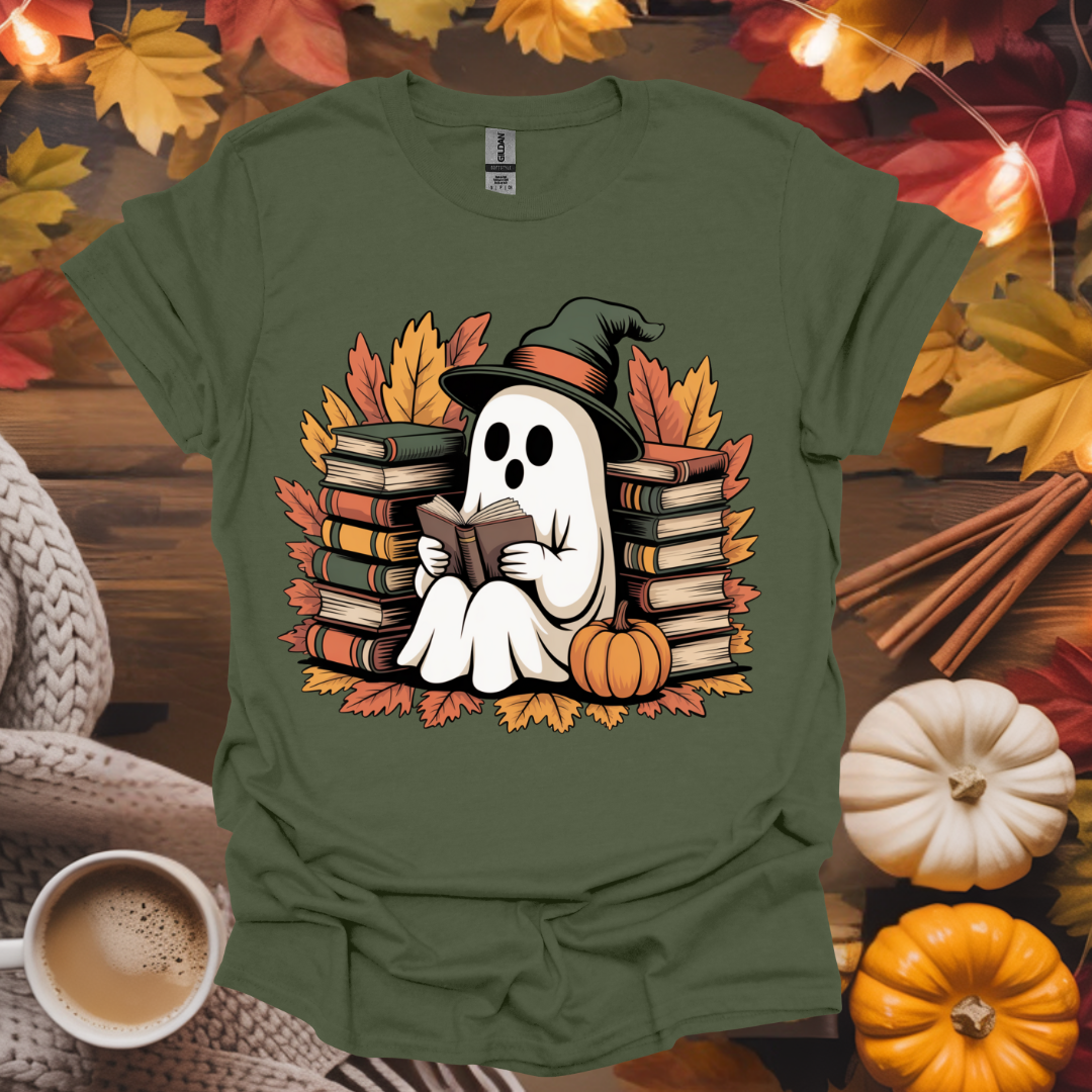 Ghost With Books T-Shirt