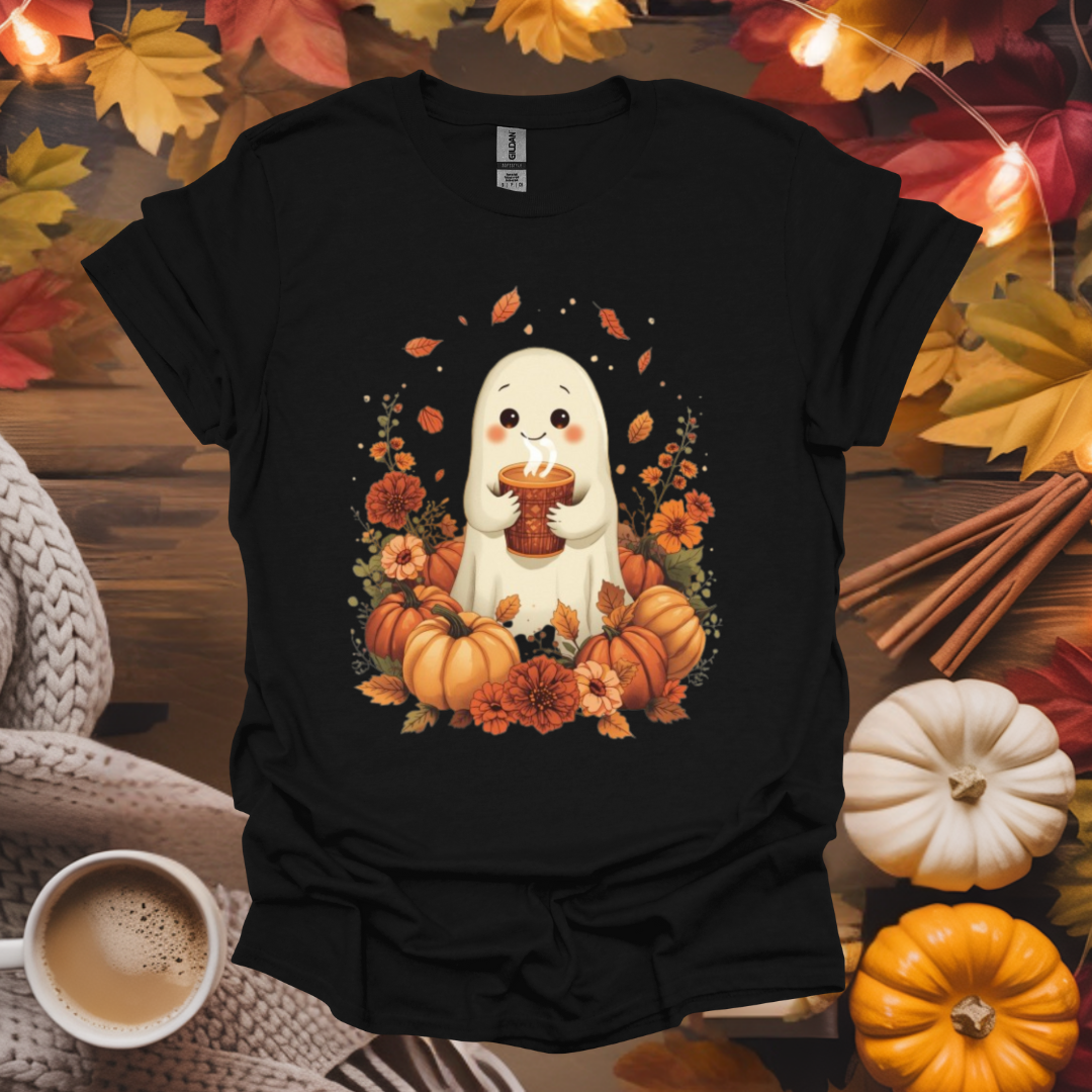 Cute Ghost with Coffee T-Shirt