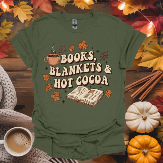 Books, Blankets and Hot Cocoa T-Shirt