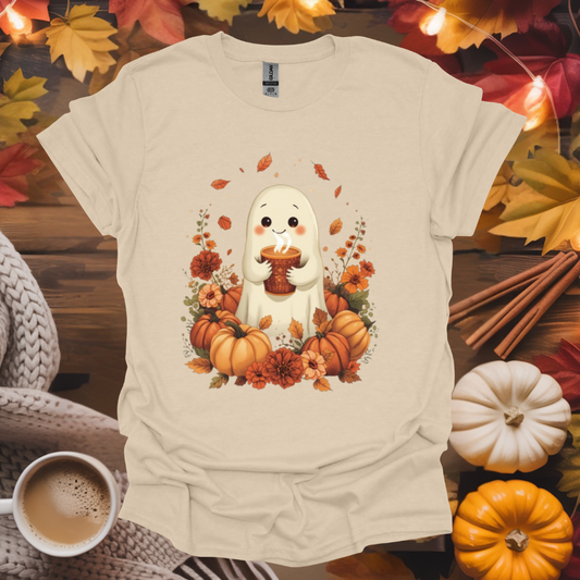 Cute Ghost with Coffee T-Shirt