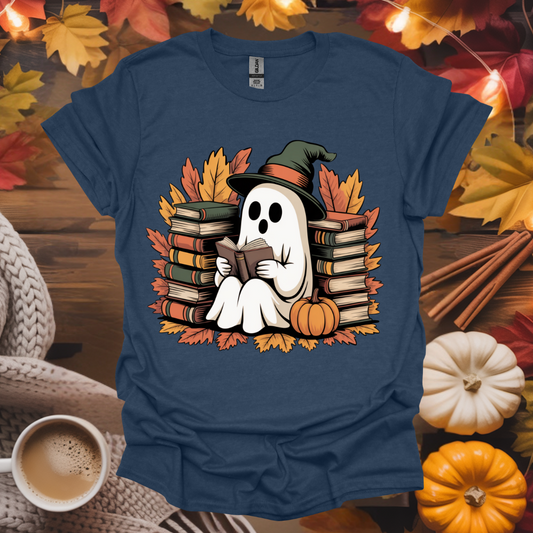 Ghost With Books T-Shirt