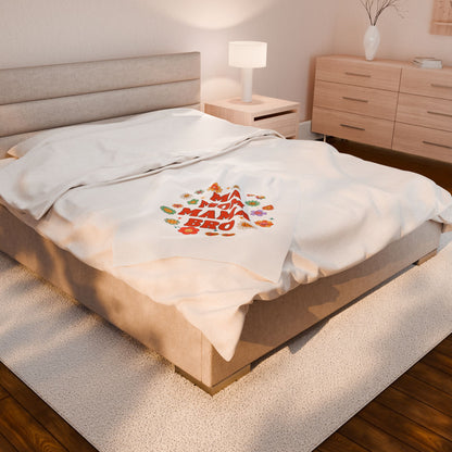 Floral Mother's Day  Velveteen Plush Blanket